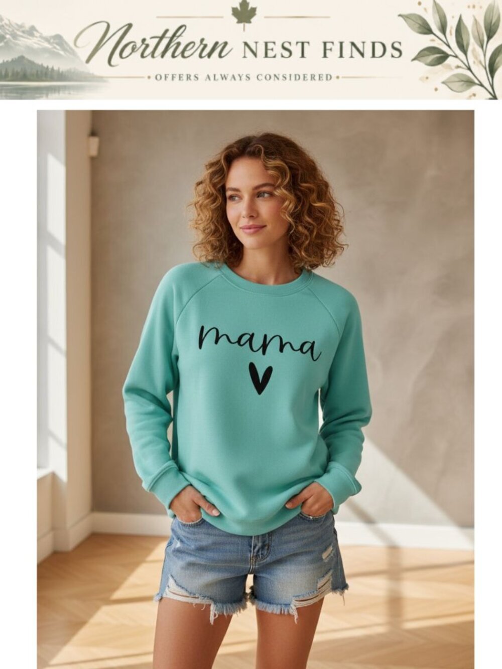 Women's Crewneck Mama Letter Print Pullover Sweatshirt Long Sleeve Casual Top